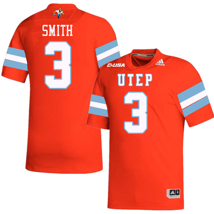 Jaden Smith UTEP Jersey,UTEP Miners #3 Jaden Smith College Football Jersey,Uniforms-Throwback